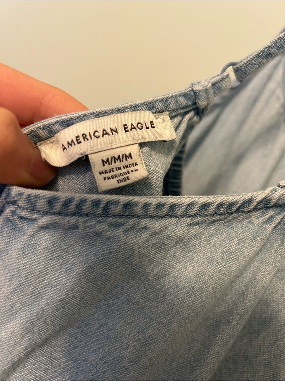 American Eagle Light Wash Denim Sundress with Spaghetti Straps - Picture 3 of 3